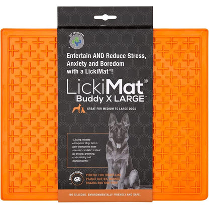 LickiMat Buddy X Large Breed Dog Lick Mat Orange