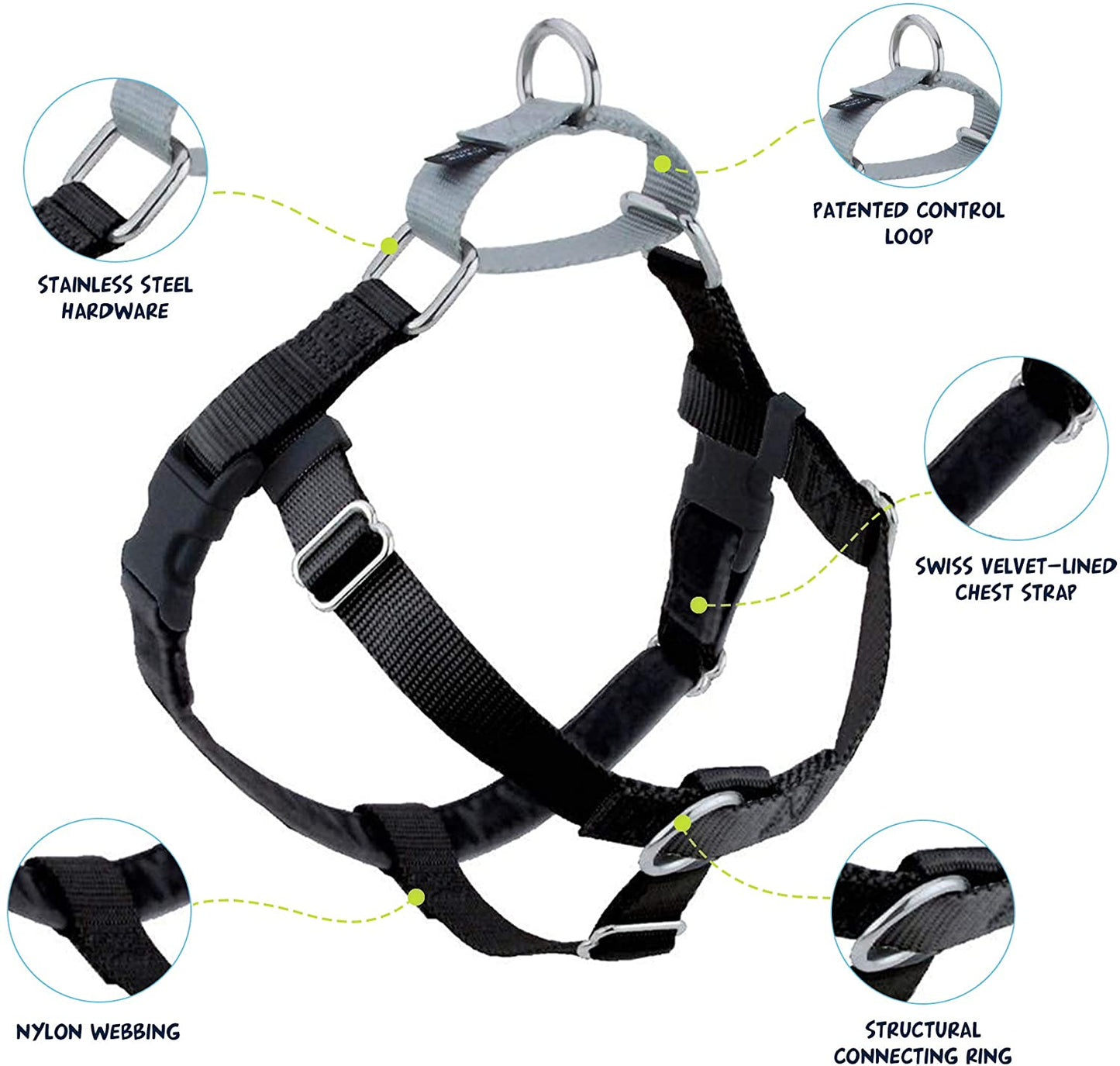 Freedom No-Pull Dog Harness Black