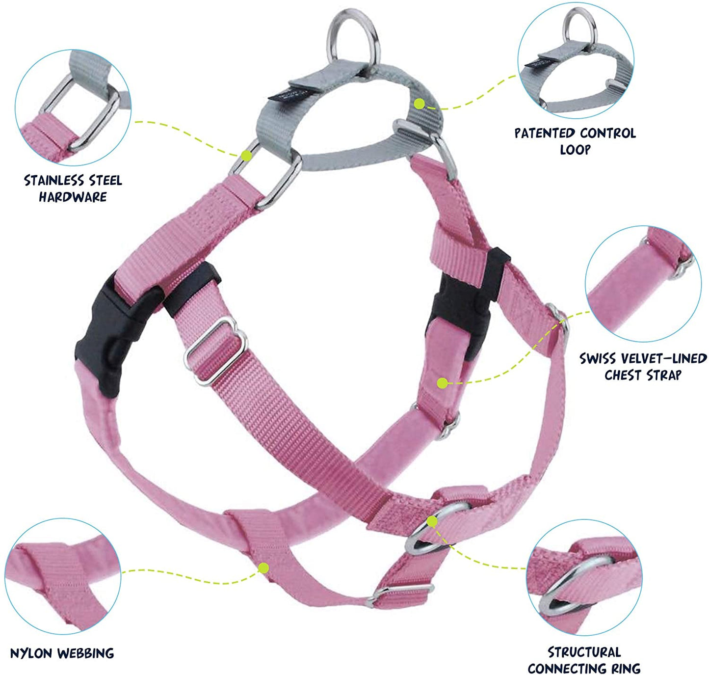 Freedom No-Pull Dog Harness Rose Pink