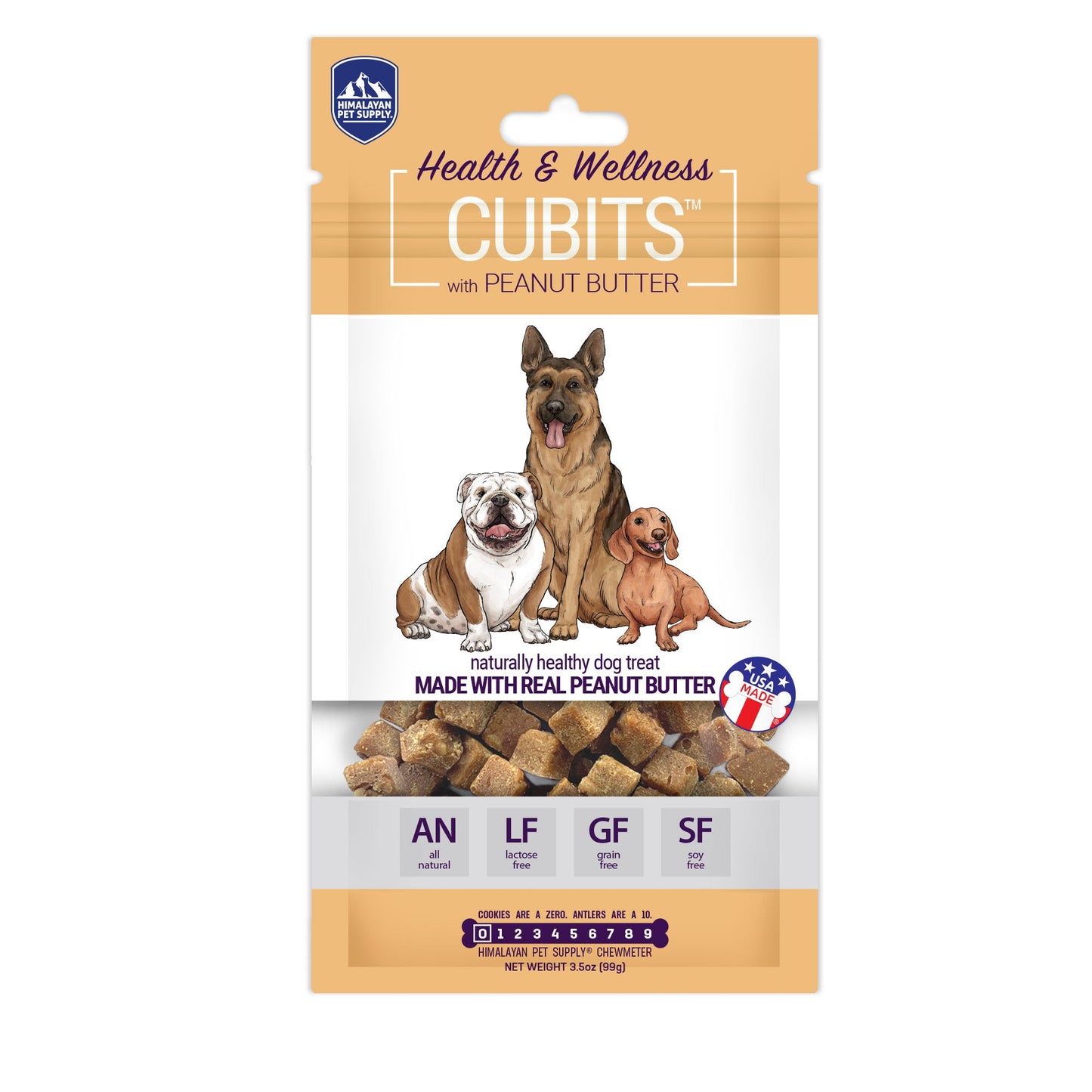 Himalayan Pet Supply Health and Wellness Cubits with Peanut Butter