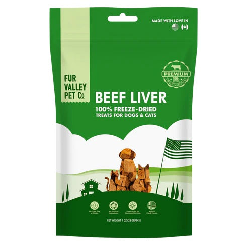 Fur Valley Pet Co. Freeze-Dried Beef Liver Treats for Cats and Dogs