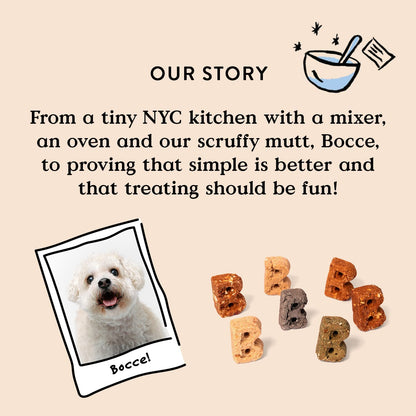 Bocce's Bakery Oven Baked Bac'N Nutty Treats for Dogs PB & Bacon Recipe 6 oz