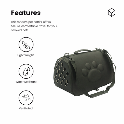 WOOZAPET Black Travel Pet Carrier For Dogs or Cats