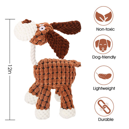 WOOZAPET Rope Neck Plush Dog Toys