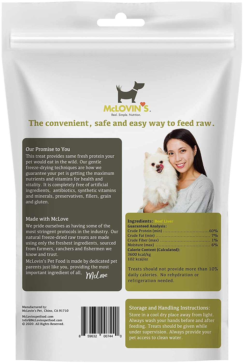 McLovin's Freeze-Dried Premium Dog Treats Beef Liver 4 oz