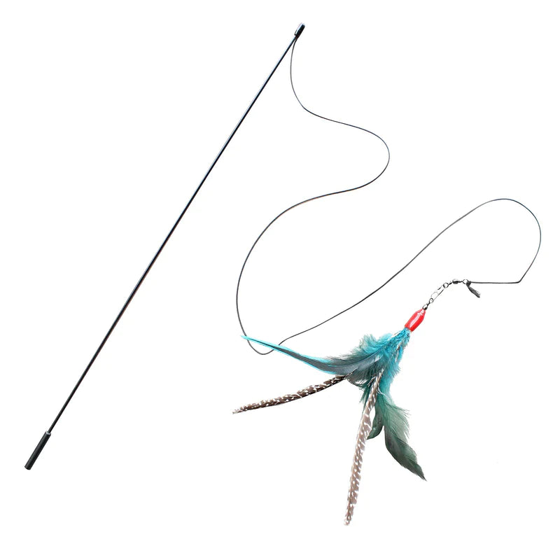 Go Cat Da Bird Rod and Feather Cat Toy, Handmade in The USA (1 Bird)