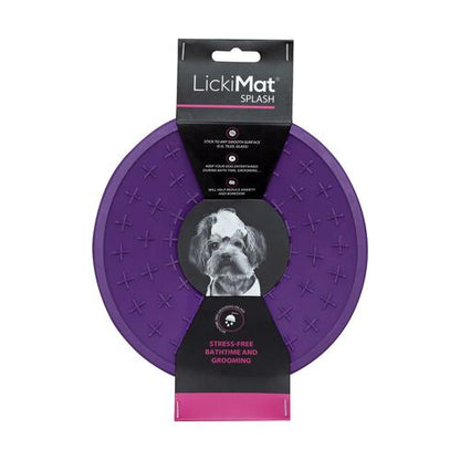 LickiMat Splash, Dog Slow Feeder Bowls Lick Mat Purple