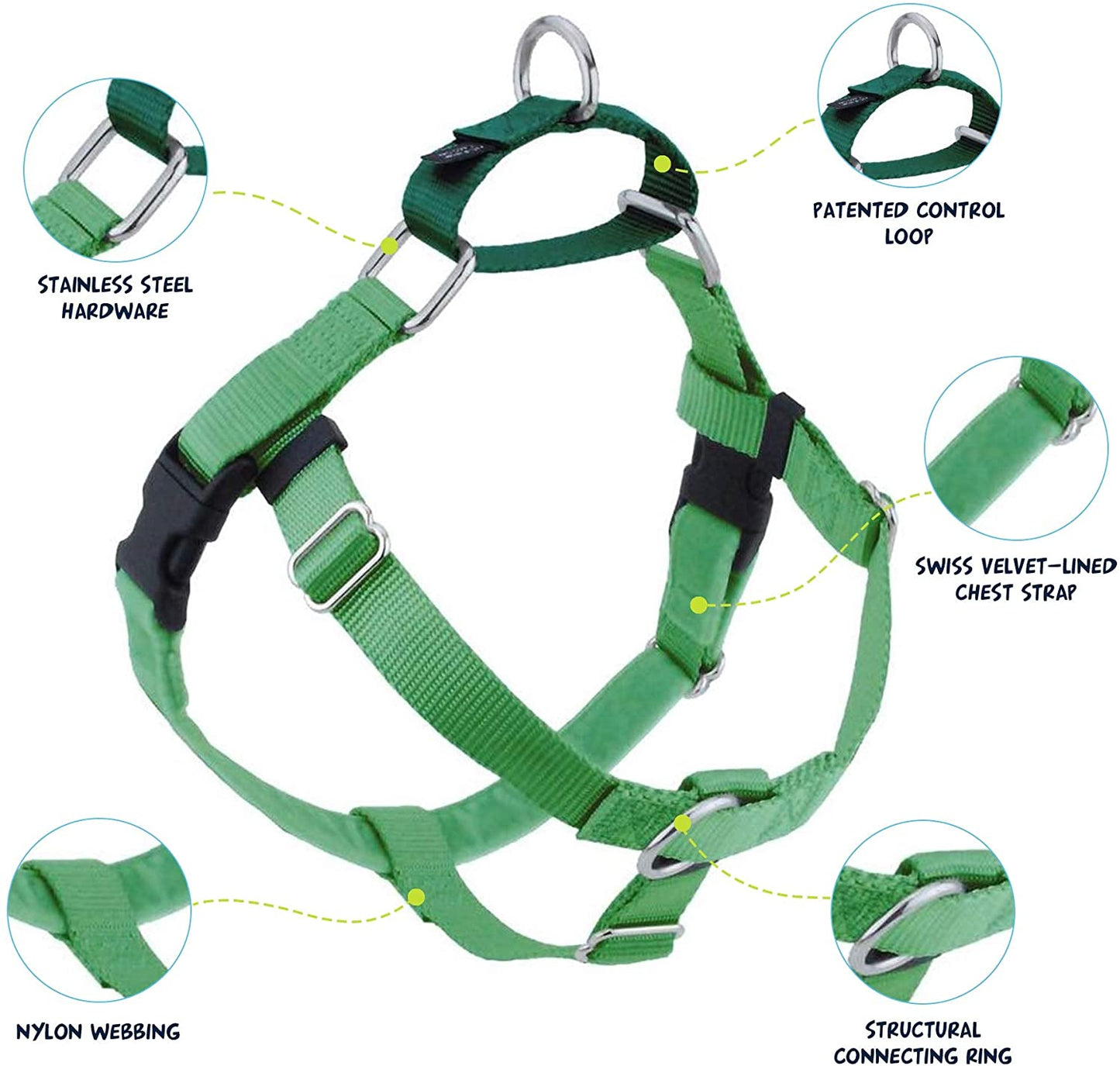 Freedom No-Pull Dog Harness Neon Green