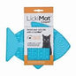 LickiMat Casper, Fish-Shaped Cat Slow Feeder Lick Mat Turquoise