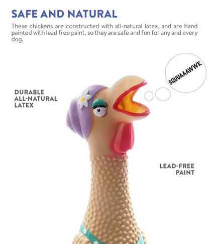 Charming Pet Squawkers Grandma Hippie Chick Chicken Dog Toy (Large)