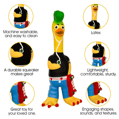 WOOZAPET Skater Chicken Latex Dog Toy