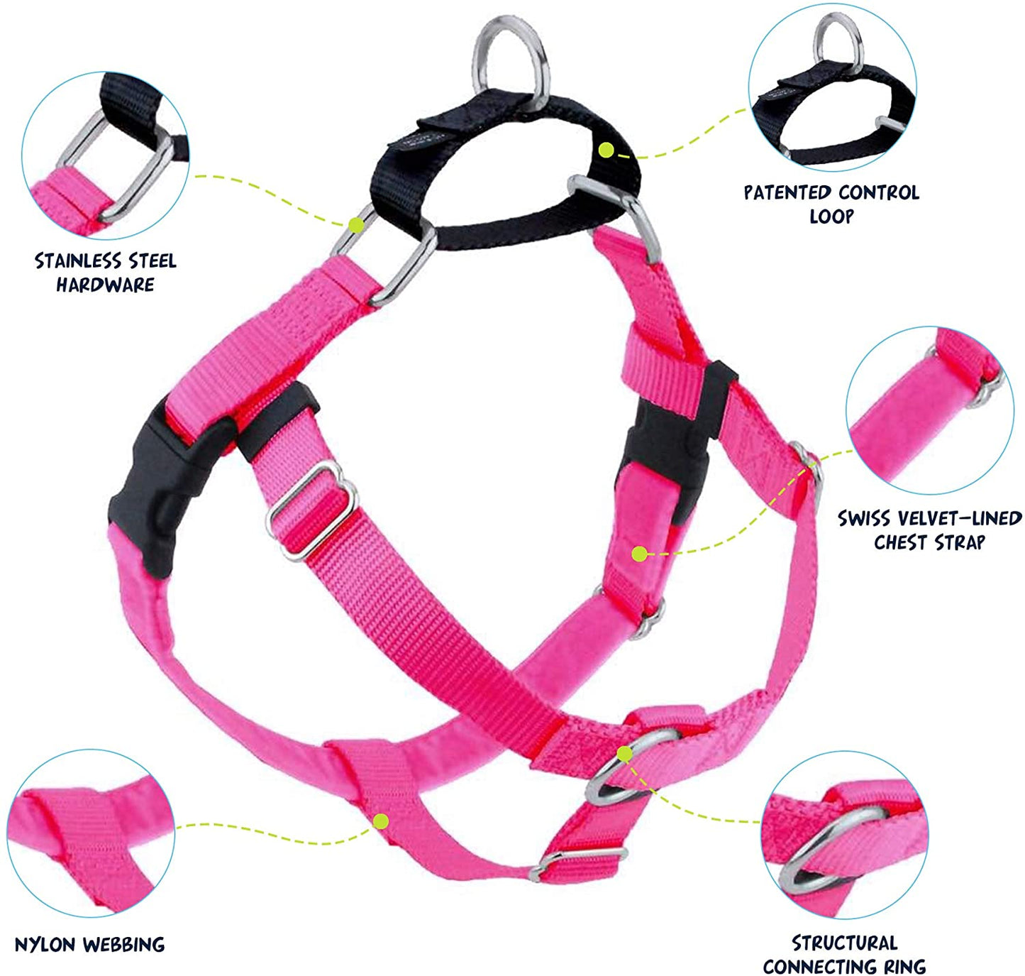 Freedom No-Pull Dog Harness Hot Pink