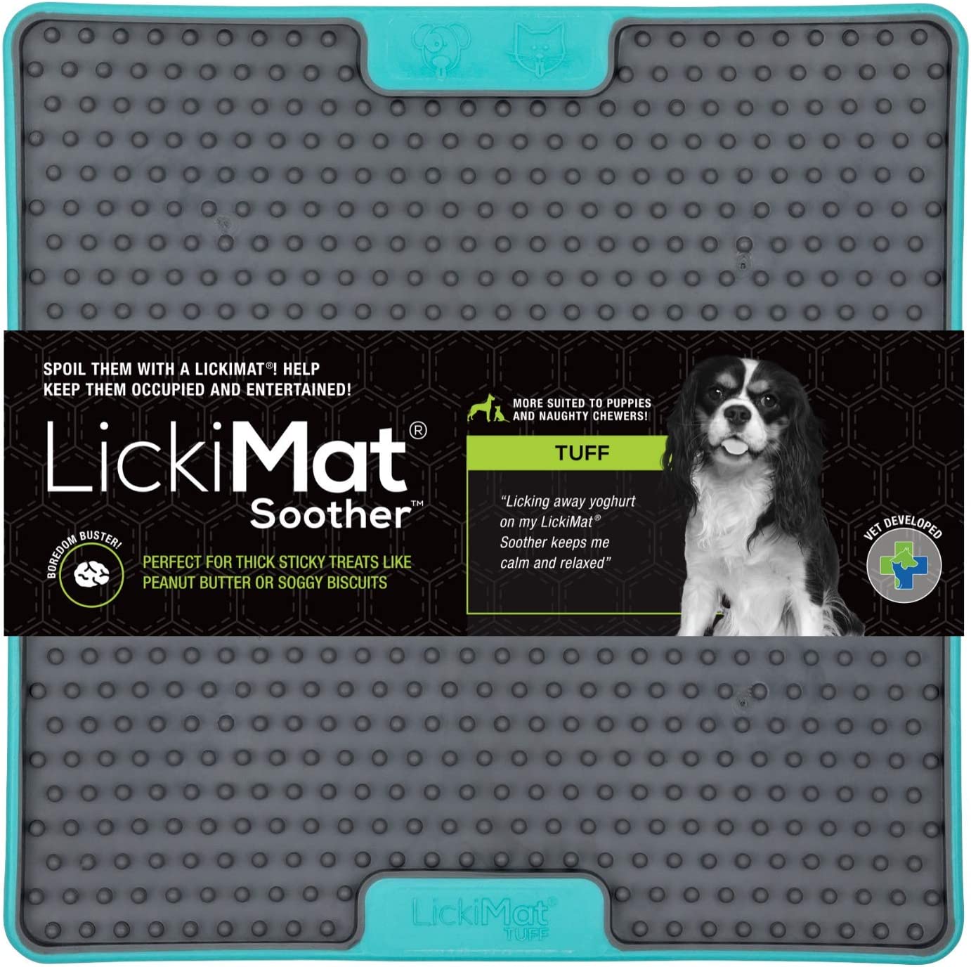 LickiMat Tuff Soother, Heavy-Duty Dog Slow Feeders Lick Mat