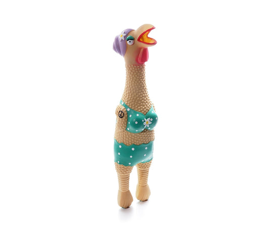 Charming Pet Squawkers Grandma Hippie Chick Chicken Dog Toy (Large)