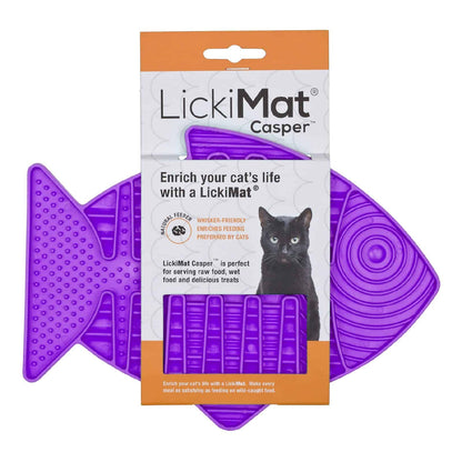 LickiMat Casper, Fish-Shaped Cat Slow Feeder Lick Mat