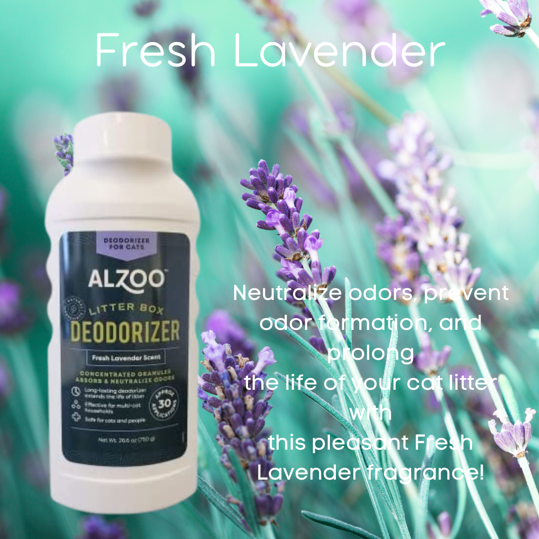 ALZOO Litter Box Deodorizer for Cats - Fresh Lavender 26oz.