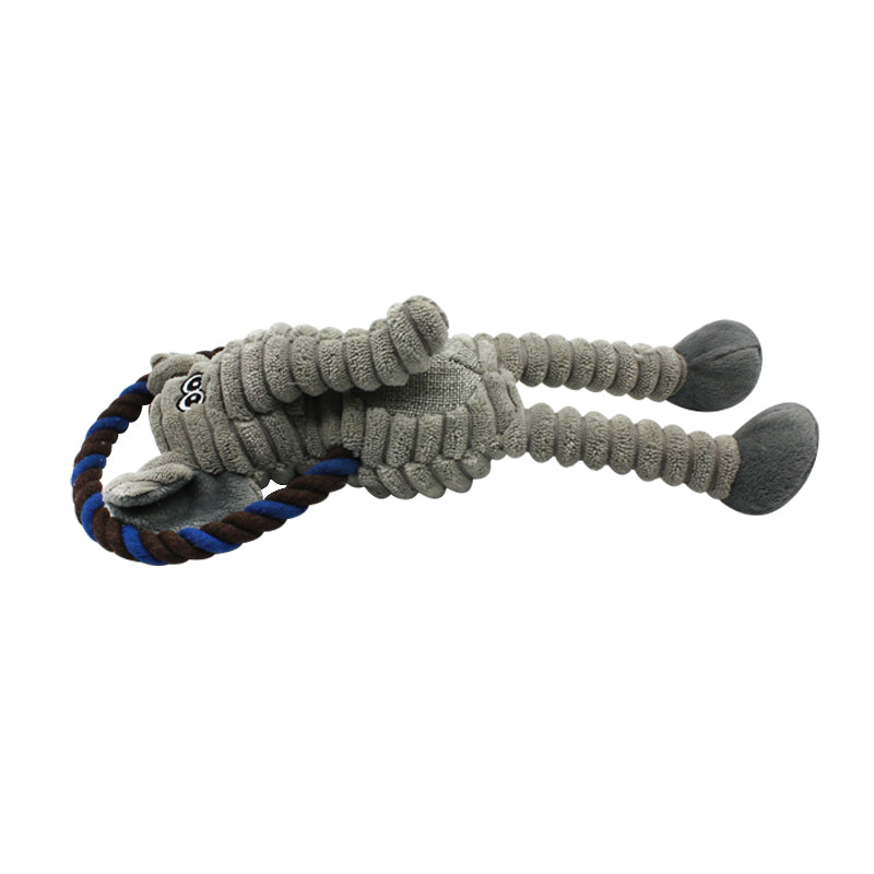 WOOZAPET Rope Dog Toy with Combination of Plush Stuffed Animal