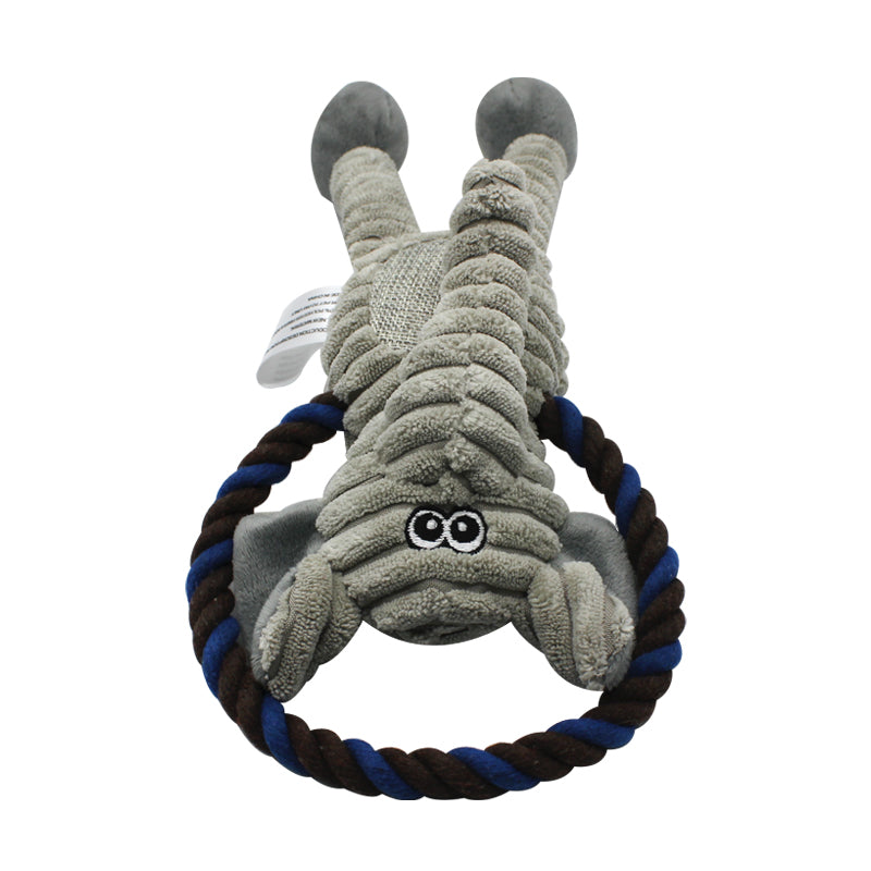 WOOZAPET Rope Dog Toy with Combination of Plush Stuffed Animal