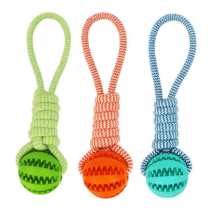 WOOZAPET Durable Rope Dog Toy with Pet Molar Bite Treat Ball | Aggressive Chewers Medium and Large Breeds