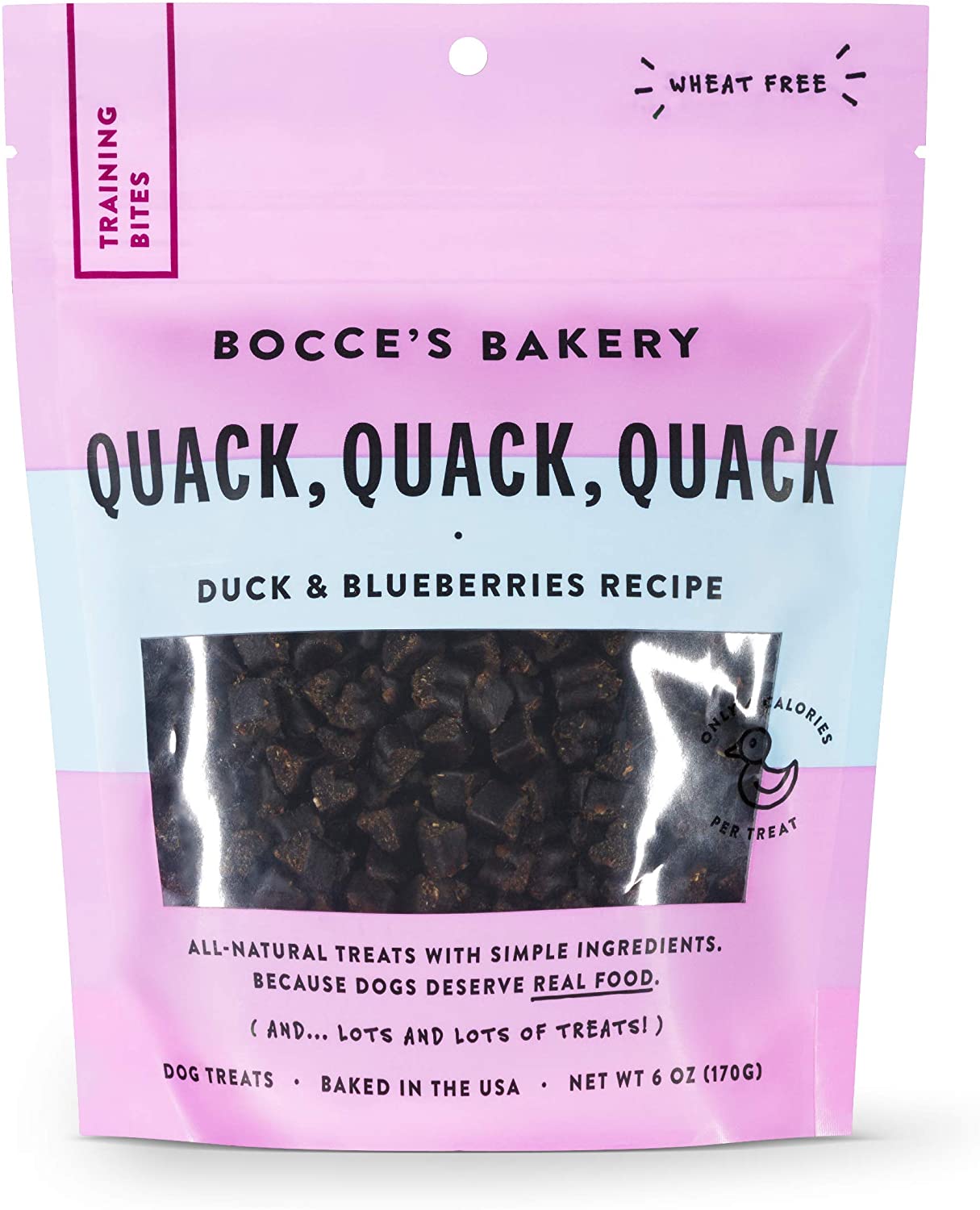 Bocce's Bakery - Everyday Wheat-Free Dog Treats, Quack, Quack, Quack Training Bites, 6 oz