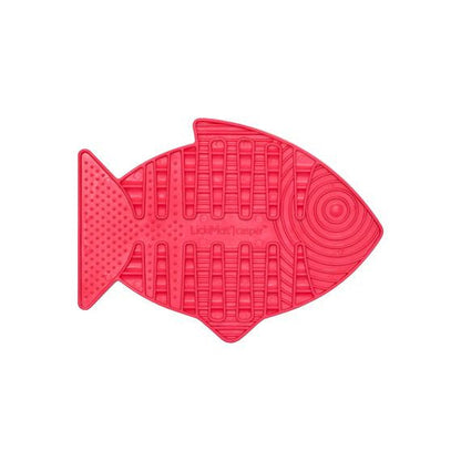 LickiMat Casper, Fish-Shaped Cat Slow Feeder Lick Mat Pink