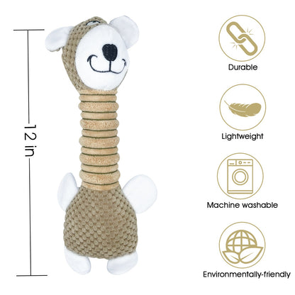 WOOZAPET Long Neck Sillies Plush Dog Toy with Squeaker