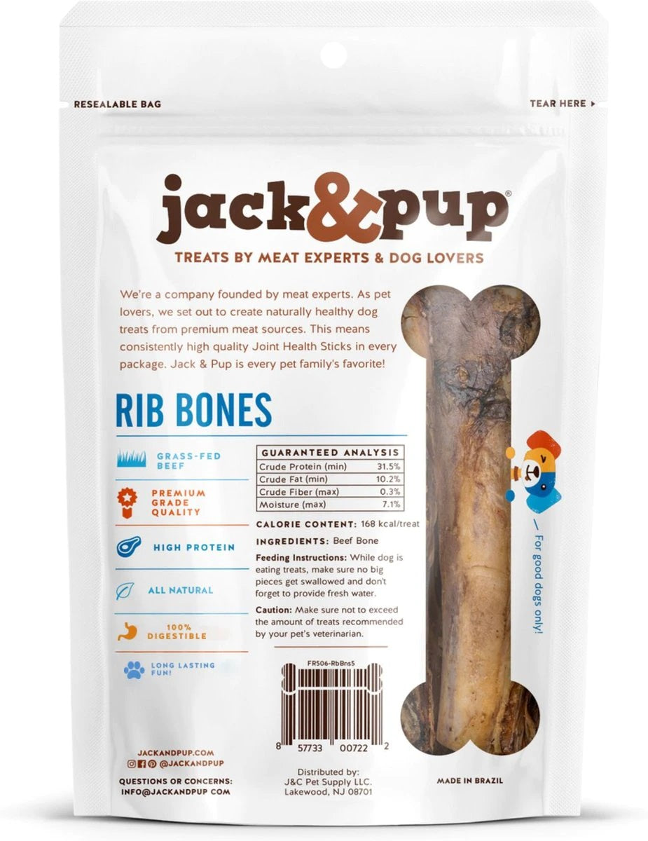 Jack & Pup Rib Bones 5pk Dog Treats