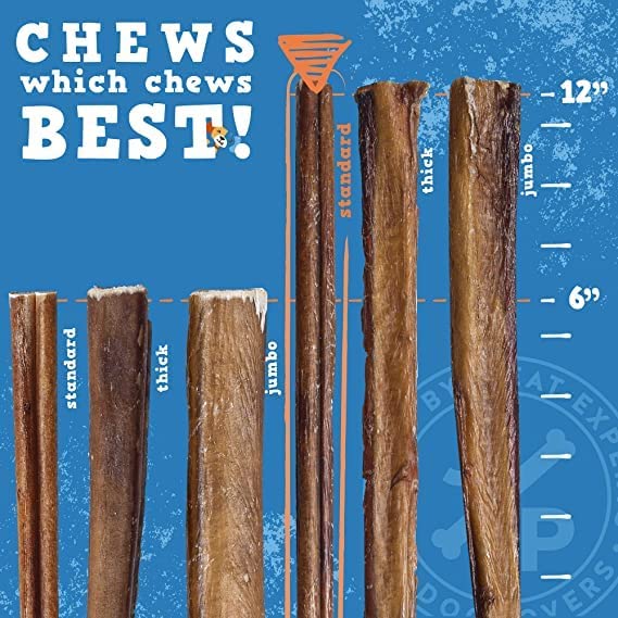 Jack & Pup Single 12 Inch Bully Stick Dog Chew