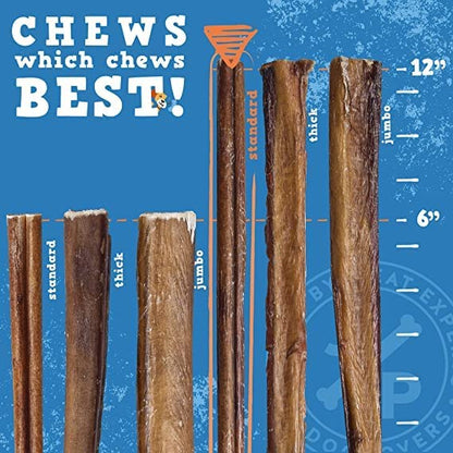 Jack & Pup Single 12 Inch Bully Stick Dog Chew