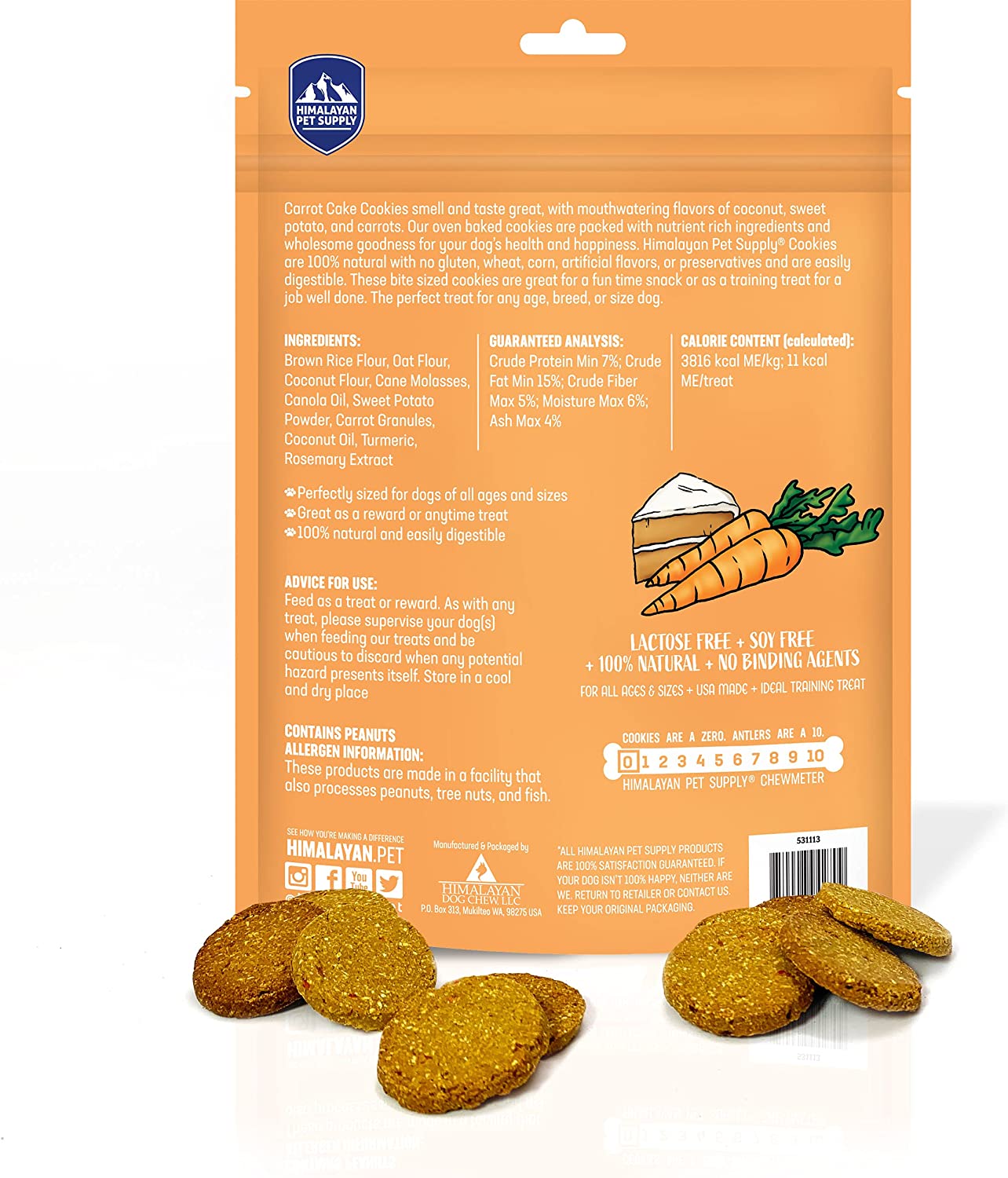 Himalayan Pet Supply Carrot Cake Cookies Dog Treats