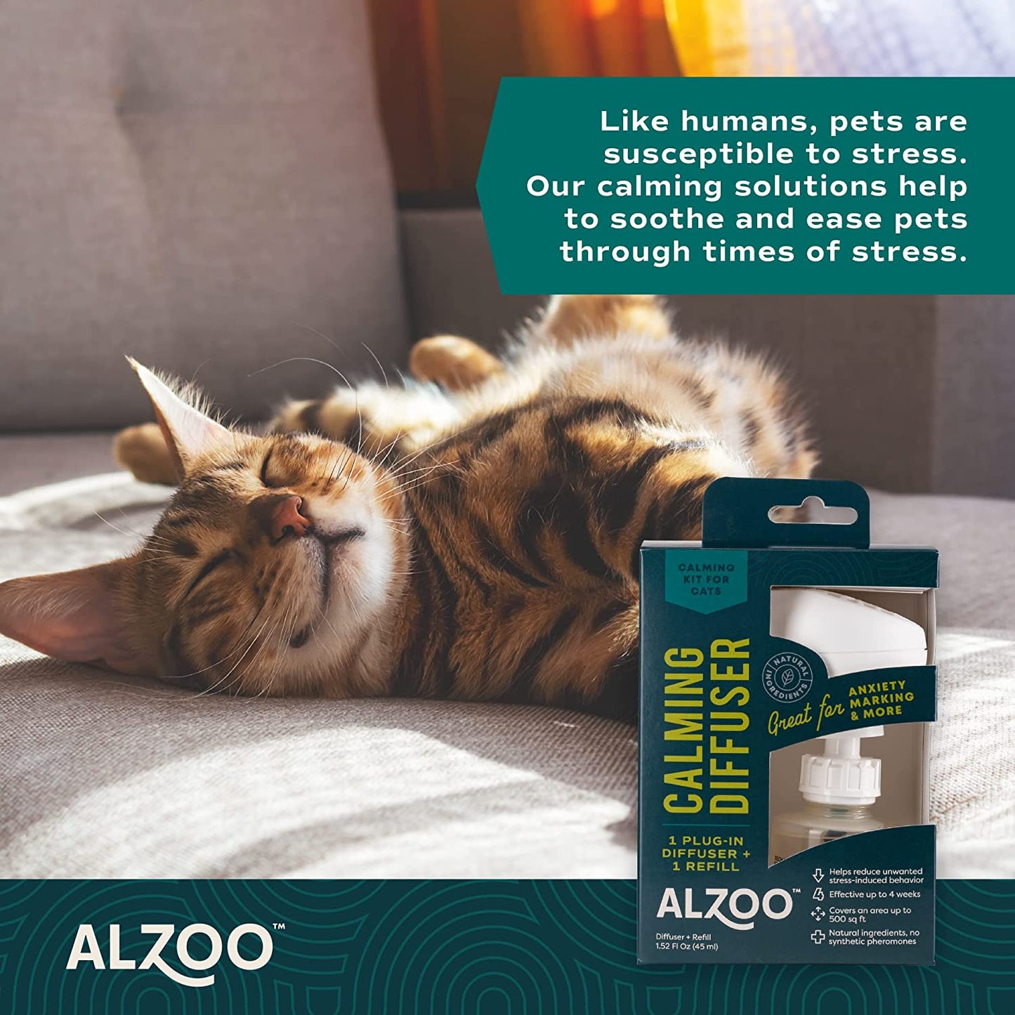 ALZOO All Natural Calming Plug-in+Refill for Cats