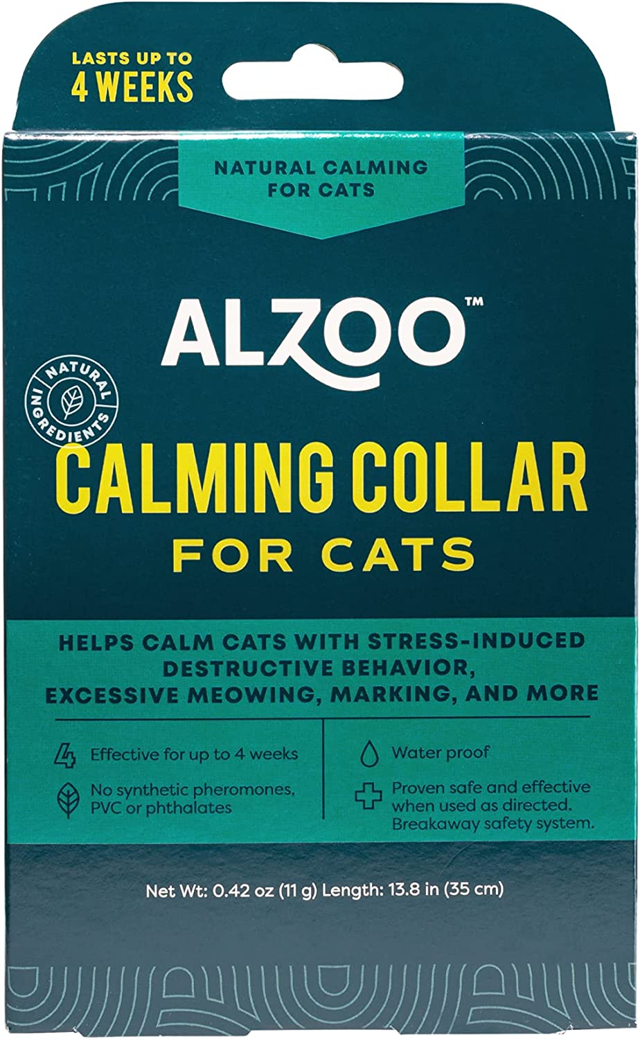 ALZOO All Natural Calming Collar for Cats