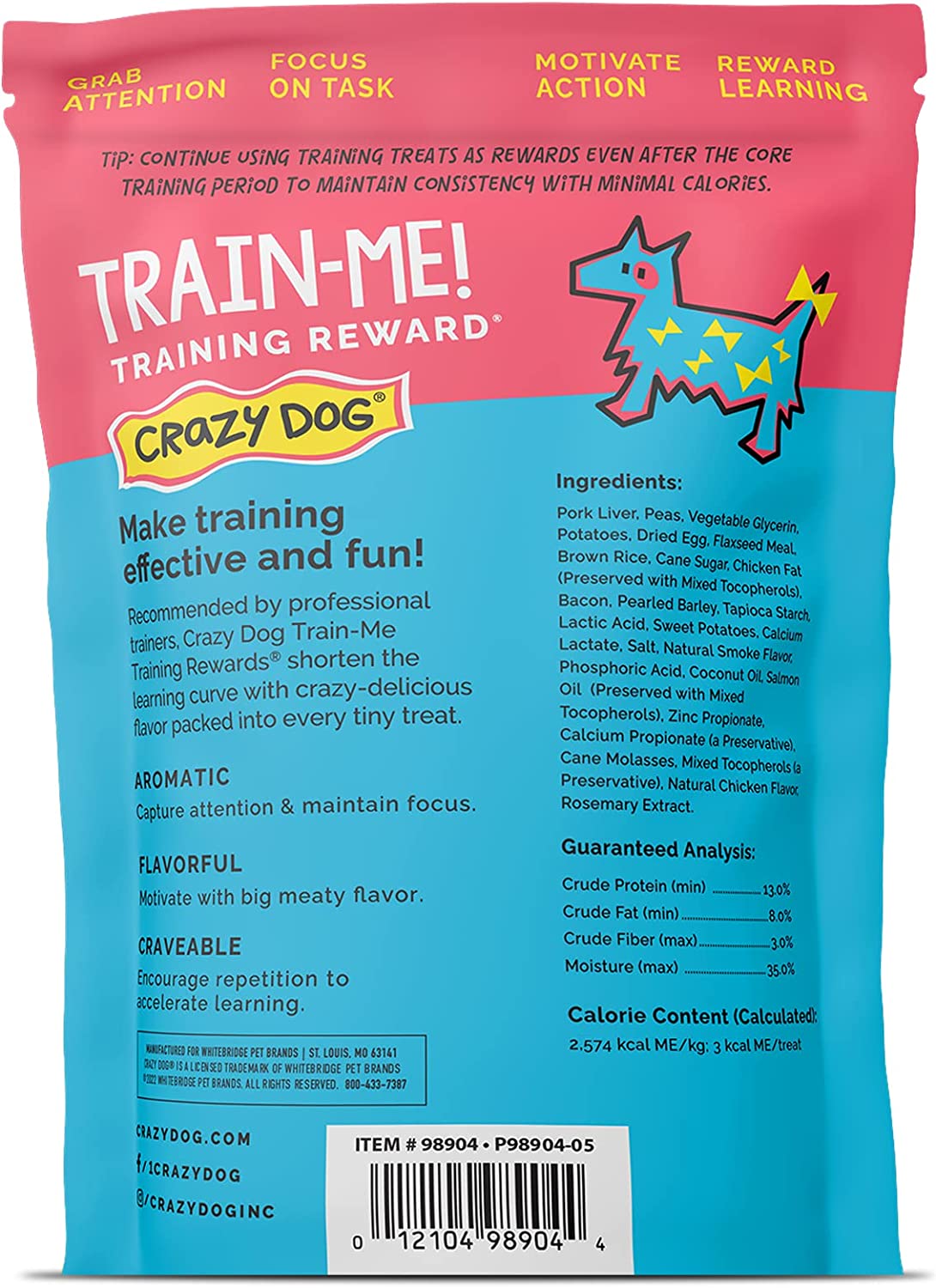 Crazy Dog Train-Me Training Rewards For Dogs, Bacon, 4-Ounce