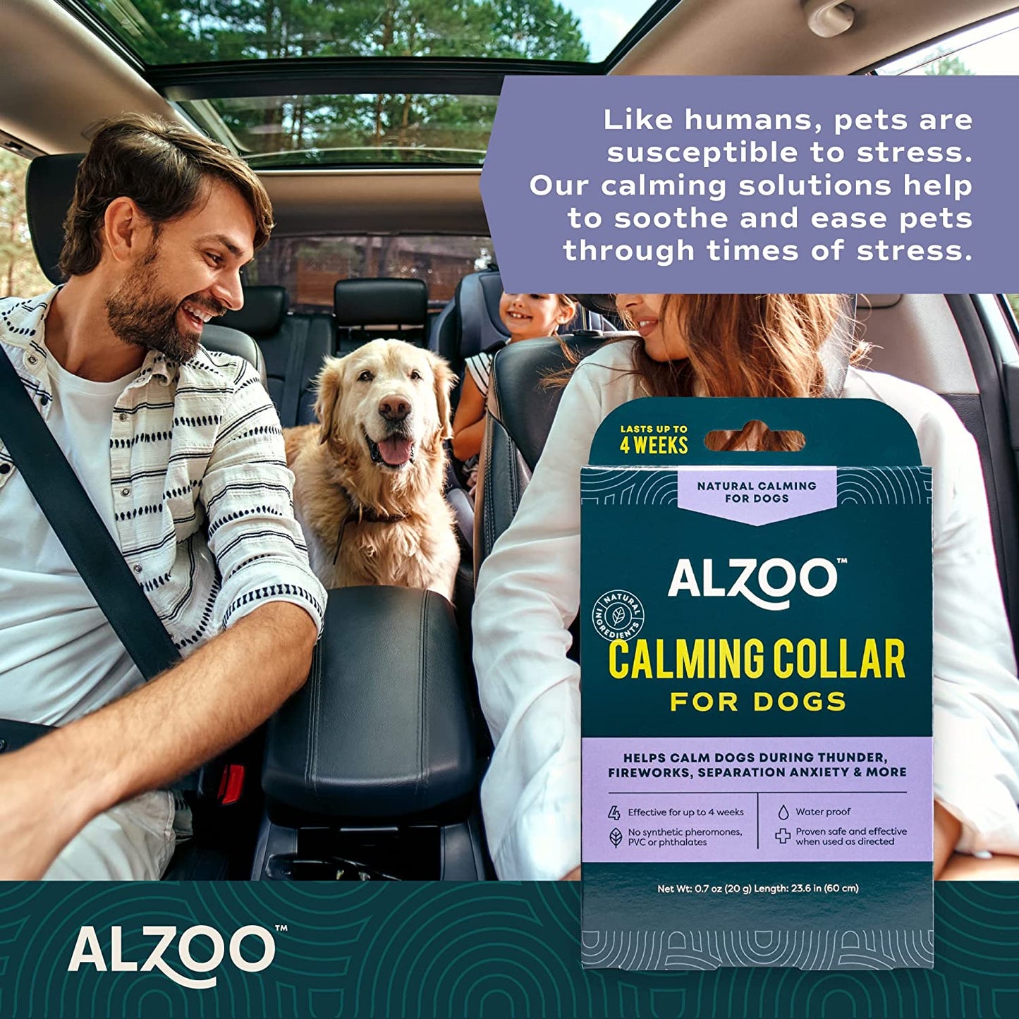 ALZOO Natural Calming Collar for Dogs