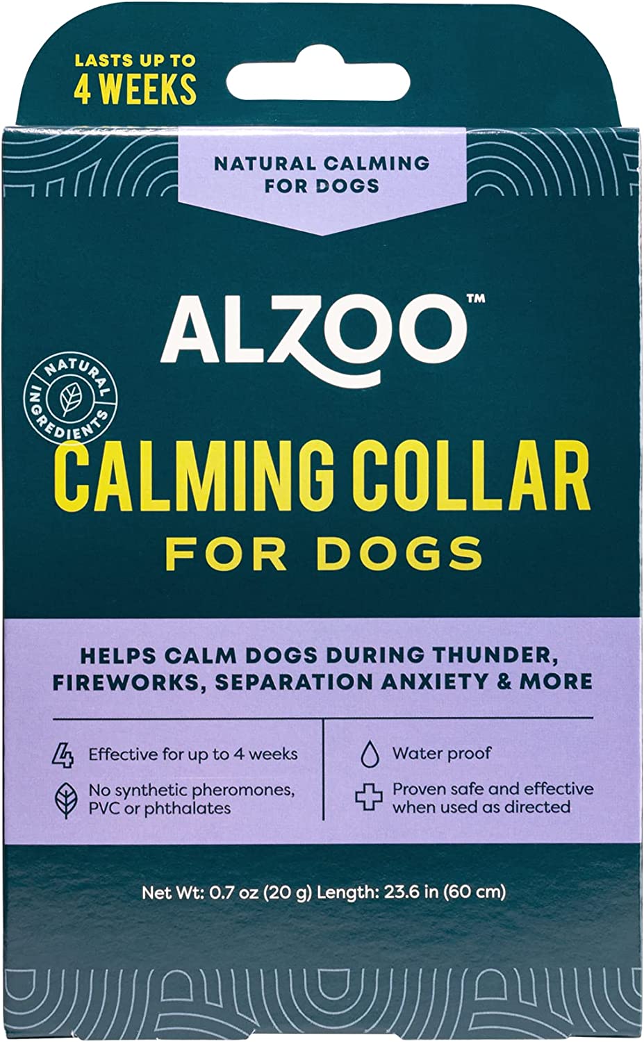 ALZOO Natural Calming Collar for Dogs