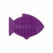 LickiMat Casper, Fish-Shaped Cat Slow Feeder Lick Mat Purple