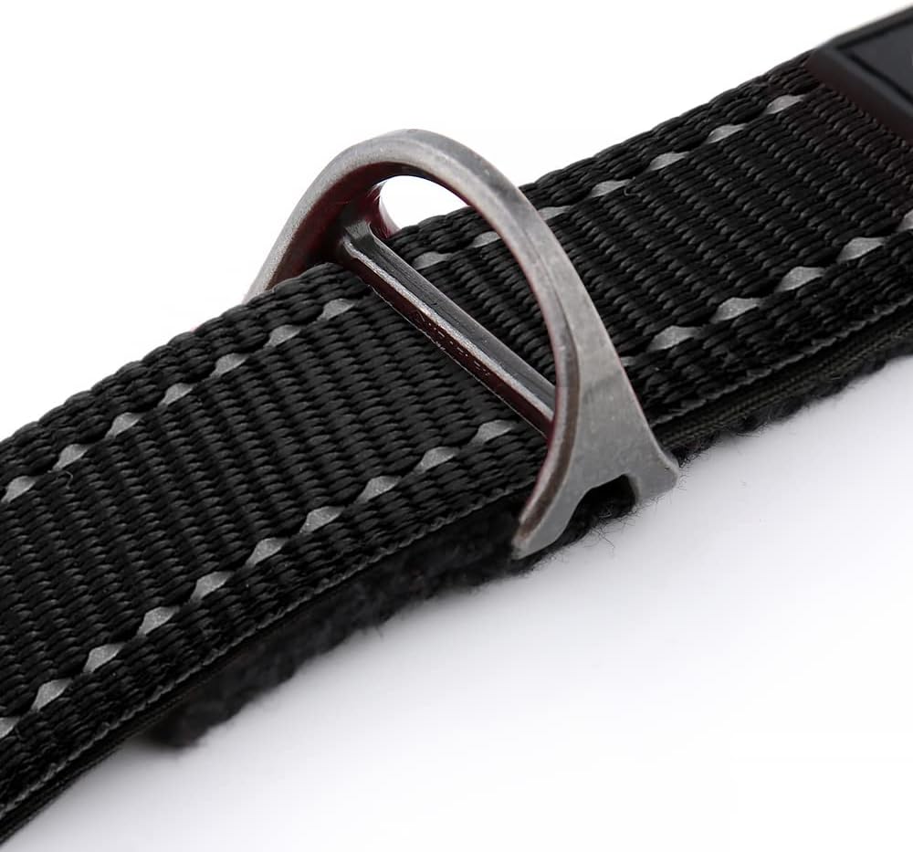 Drop Collar Reflective Nylon Dog Collar with Patent Pending Upright Leash Connection Point