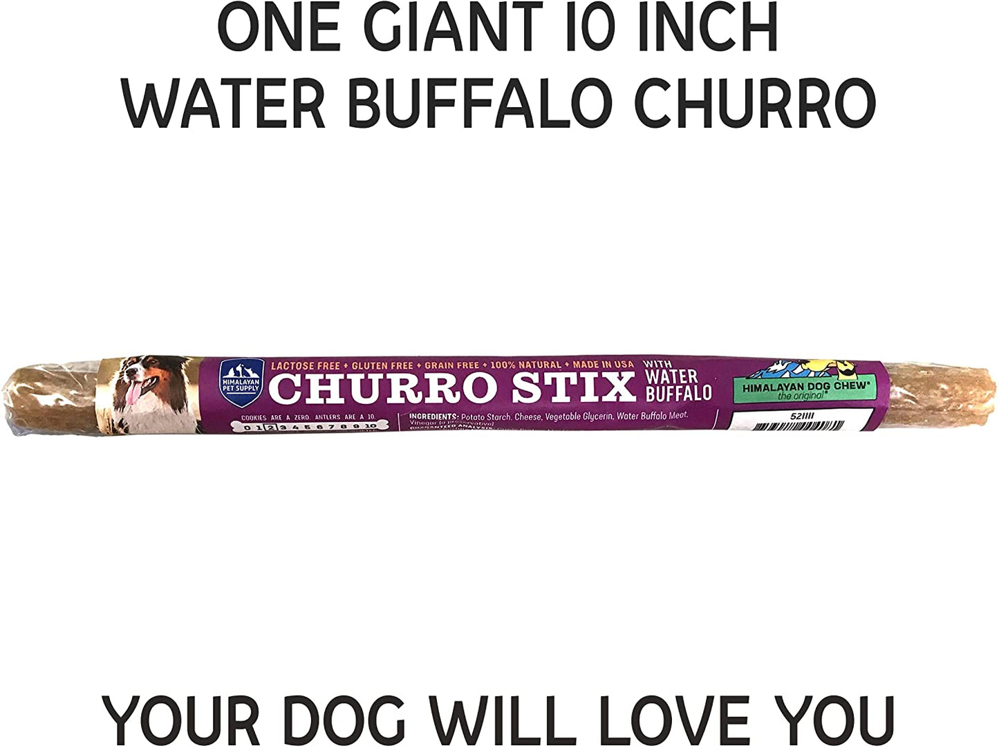 Himalayan Pet Supply Churro Stix Water Buffalo 10 in.