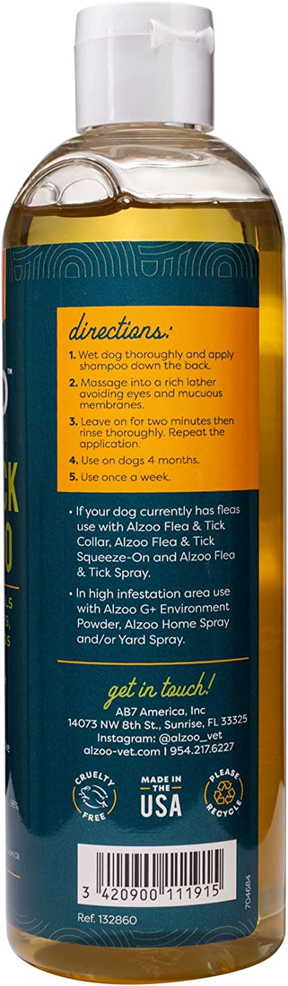 ALZOO Flea & Tick Repellent Shampoo for Dogs 12 oz.