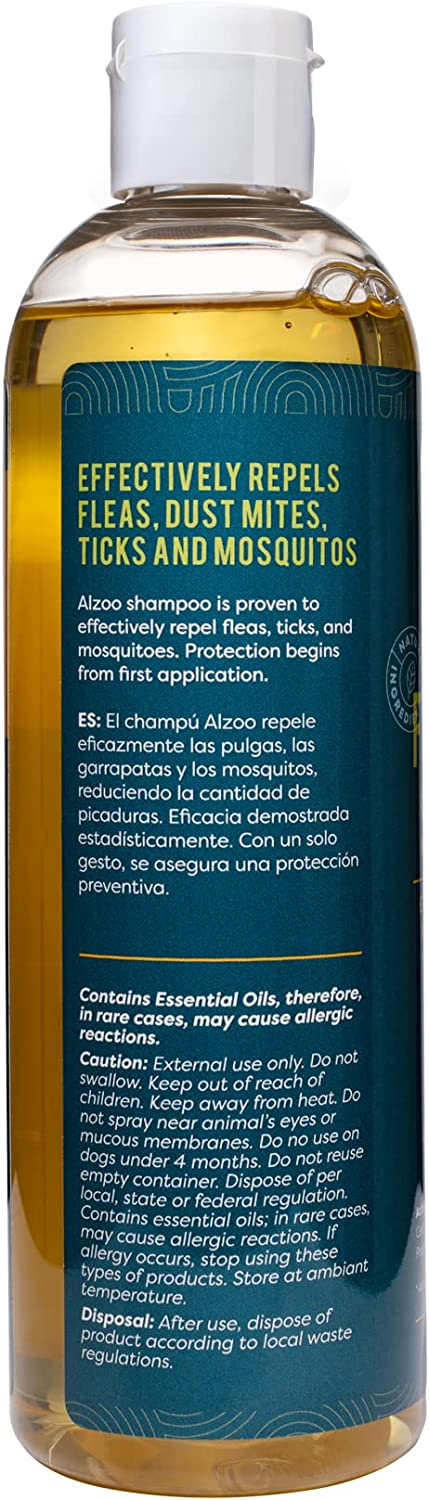 ALZOO Flea & Tick Repellent Shampoo for Dogs 12 oz.