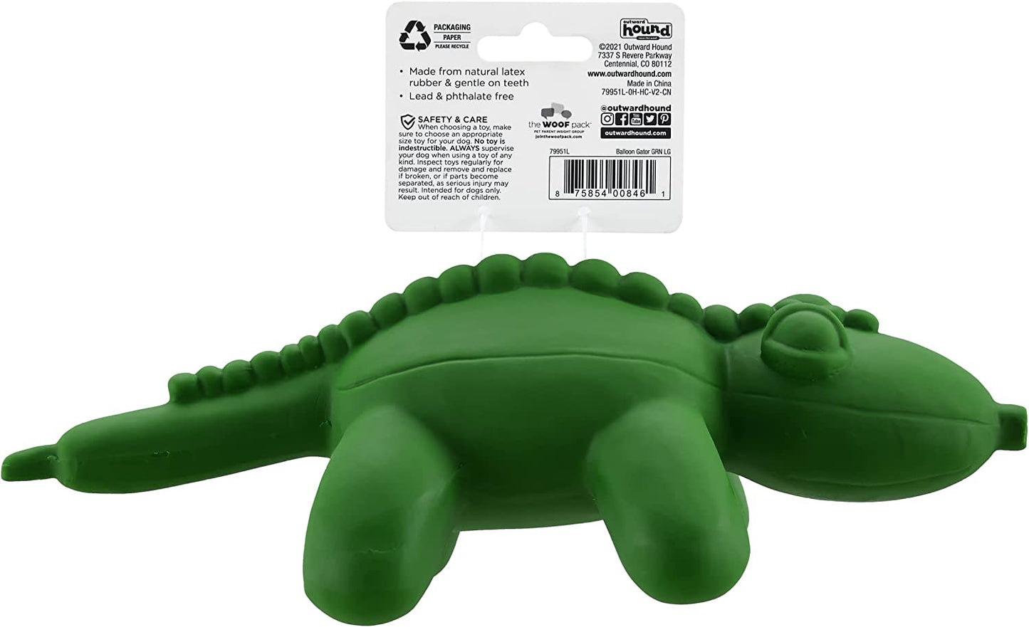 Charming Pet Latex Rubber Gator Balloon Squeaky Dog Toy