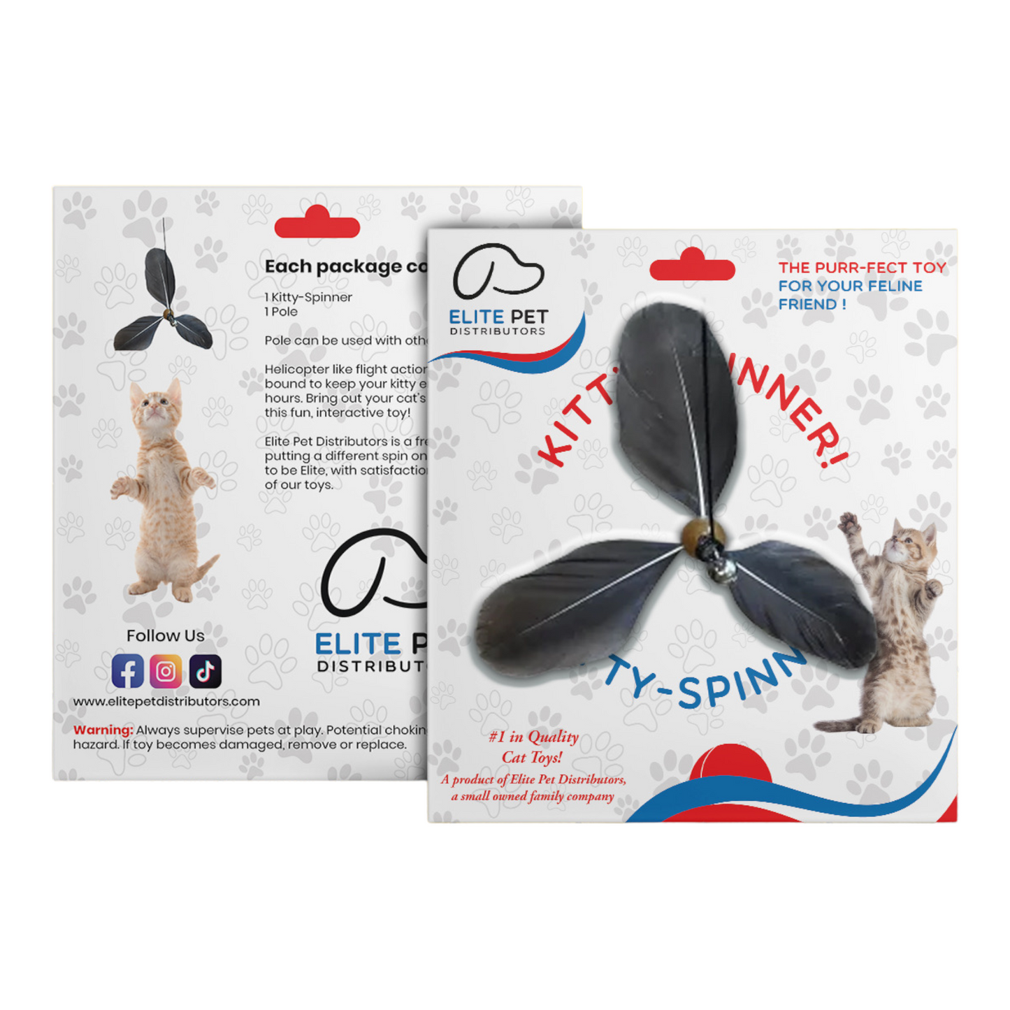 WOOZAPET Kitty Spinner Feather Cat Toy