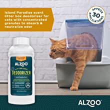 ALZOO Litter Box Deodorizer for Cats - Island Paradise 26oz.