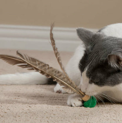 Go Cat Kitty Kopter Cat Toy, Throw Toy with Feathers That Spins in The Air