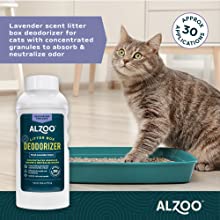 ALZOO Litter Box Deodorizer for Cats - Fresh Lavender 26oz.