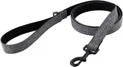 Drop Collar Natural Material Leash with Sleek D-Ring for Accessories & Soft Padded Gel Handle for Comfort (Long)