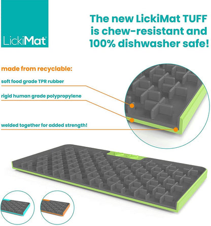 LickiMat Tuff Buddy, Heavy-Duty Dog Slow Feeder Lick Mat