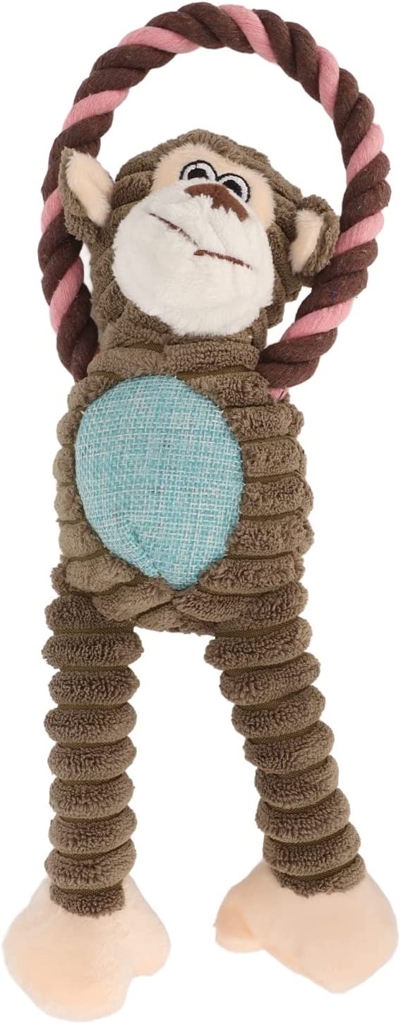 WOOZAPET Rope Dog Toy with Combination of Plush Stuffed Animal