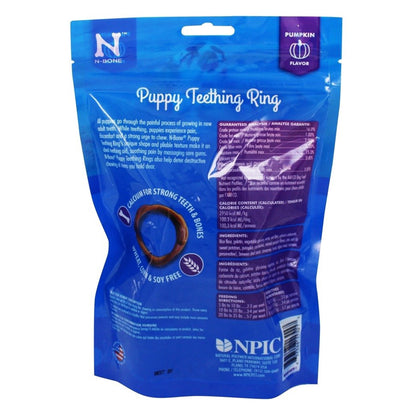 N-Bone Puppy Teething Ring Pumpkin Flavor 7.2 Oz/(6 Count)