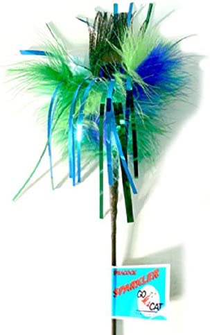 Go Cat Long Peacock Sparkler: 36" Cat Toy Teaser Wand